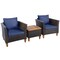 Costway 3PCS Patio Wicker Rattan Sofa Set Furniture Outdoor Acacia Wood Conversation